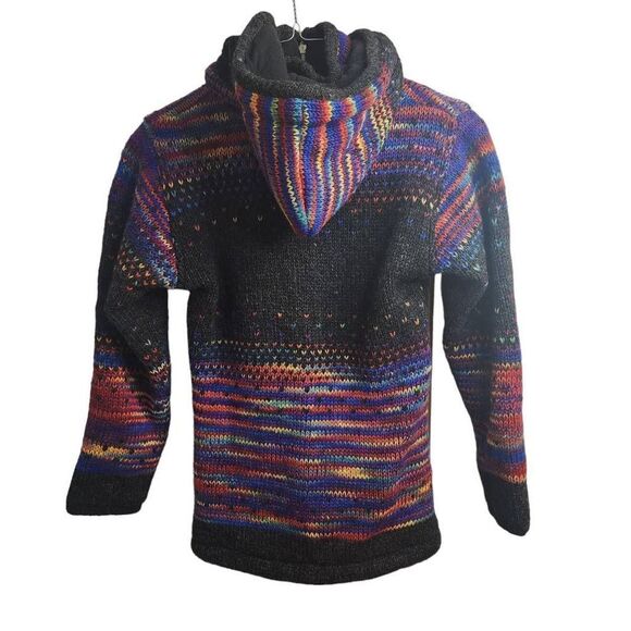 Colorful Confetti Wool Coat McRon Extra Warm Removable Hood Fleece Lined Jacket - Picture 13 of 13